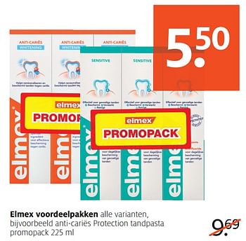 Aanbiedingen Anti-cariës protection tandpasta promopack - Elmex - Geldig van 07/08/2017 tot 13/08/2017 bij Etos