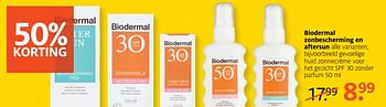 Aanbiedingen Gevoelige huid zonnecrème voor het gezicht spf 30 zonder parfum - Biodermal - Geldig van 07/08/2017 tot 13/08/2017 bij Etos