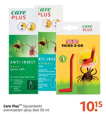 Aanbiedingen Anti-insecten spray deet - Care Plus - Geldig van 07/08/2017 tot 13/08/2017 bij Etos