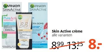 Aanbiedingen Skin active crème - Garnier - Geldig van 07/08/2017 tot 13/08/2017 bij Etos