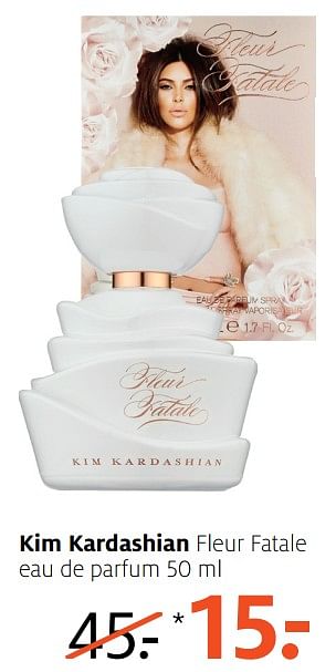 Aanbiedingen Kim kardashian fleur fatale eau de parfum - Kim Kardashian - Geldig van 07/08/2017 tot 13/08/2017 bij Etos