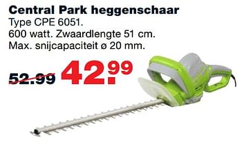 Aanbiedingen Central park heggenschaar type cpe 6051 - Central Park - Geldig van 07/08/2017 tot 13/08/2017 bij Praxis