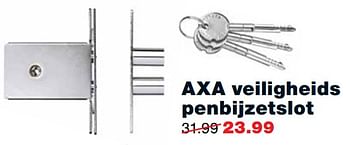 Aanbiedingen Axa veiligheids penbijzetslot - Axa - Geldig van 07/08/2017 tot 13/08/2017 bij Praxis