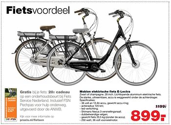 Aanbiedingen Mobion elektrische fiets e-lectra - Mobion Fietsen - Geldig van 07/08/2017 tot 13/08/2017 bij Praxis