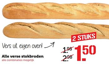 Aanbiedingen Alle verse stokbroden - Huismerk - Coop - Geldig van 07/08/2017 tot 13/08/2017 bij Coop