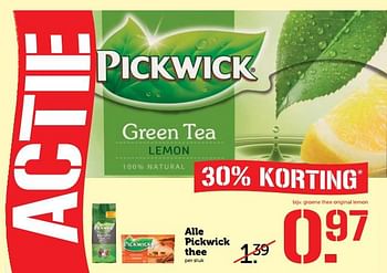 Aanbiedingen Alle pickwick thee - Pickwick - Geldig van 07/08/2017 tot 13/08/2017 bij Coop