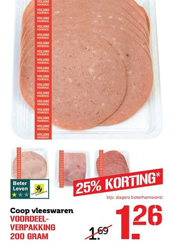 Aanbiedingen Coop vleeswaren - Huismerk - Coop - Geldig van 07/08/2017 tot 13/08/2017 bij Coop