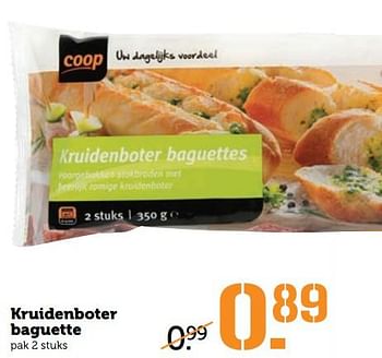 Aanbiedingen Kruidenboter baguette - Huismerk - Coop - Geldig van 07/08/2017 tot 13/08/2017 bij Coop