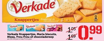 Aanbiedingen Verkade knappertjes, maria biscuits, nizza, frou frou of chocoladereep - Verkade - Geldig van 07/08/2017 tot 13/08/2017 bij Coop