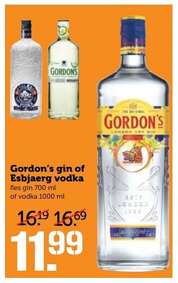 Aanbiedingen Gordon`s gin of esbjaerg vodka - Huismerk - Coop - Geldig van 07/08/2017 tot 13/08/2017 bij Coop