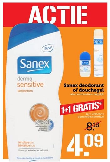Aanbiedingen Sanex deodorant of douchegel - Sanex - Geldig van 07/08/2017 tot 13/08/2017 bij Coop