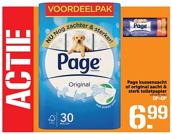 Aanbiedingen Page kussenzacht of original zacht + sterk toiletpapier - Page - Geldig van 07/08/2017 tot 13/08/2017 bij Coop
