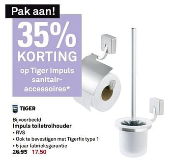 Aanbiedingen Impuls toiletrolhouder - Tiger - Geldig van 07/08/2017 tot 13/08/2017 bij Karwei