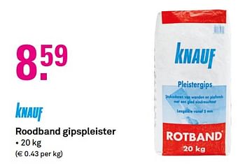 Aanbiedingen Roodband gipspleister - Knauf - Geldig van 07/08/2017 tot 13/08/2017 bij Karwei