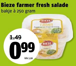Aanbiedingen Bieze farmer fresh salade - Bieze - Geldig van 07/08/2017 tot 13/08/2017 bij Poiesz