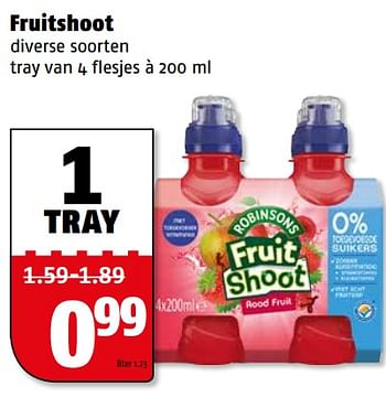 Aanbiedingen Fruitshoot - Robinsons - Geldig van 07/08/2017 tot 13/08/2017 bij Poiesz