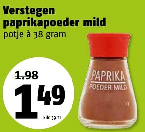 Aanbiedingen Verstegen paprikapoeder mild - Huismerk Poiesz - Geldig van 07/08/2017 tot 13/08/2017 bij Poiesz