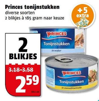 Aanbiedingen Princes tonijnstukken - Princes - Geldig van 07/08/2017 tot 13/08/2017 bij Poiesz