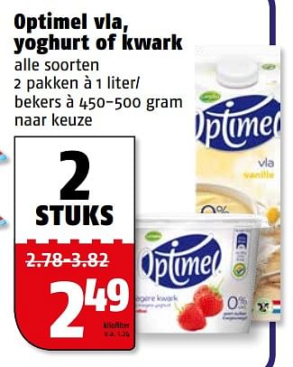 Aanbiedingen Optimel vla, yoghurt of kwark - Campina - Geldig van 07/08/2017 tot 13/08/2017 bij Poiesz