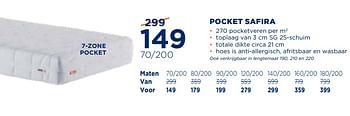 Aanbiedingen Pocket safira - Huismerk - TotaalBed - Geldig van 07/08/2017 tot 20/08/2017 bij TotaalBed