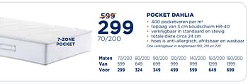 Aanbiedingen Pocket dahlia - Huismerk - TotaalBed - Geldig van 07/08/2017 tot 20/08/2017 bij TotaalBed