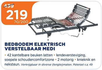 Aanbiedingen Bedbodem elektrisch verstelbaar medi - Huismerk - TotaalBed - Geldig van 07/08/2017 tot 20/08/2017 bij TotaalBed