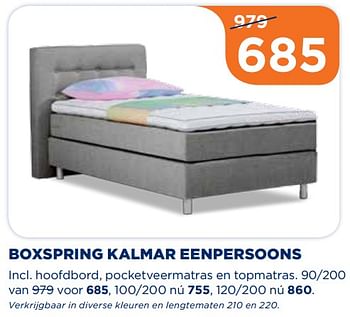 Aanbiedingen Boxspring kalmar eenpersoons - Huismerk - TotaalBed - Geldig van 07/08/2017 tot 20/08/2017 bij TotaalBed