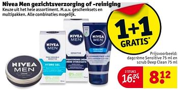Aanbiedingen Dagcrème sensitive en scrub deep clean - Nivea - Geldig van 08/08/2017 tot 20/08/2017 bij Kruidvat