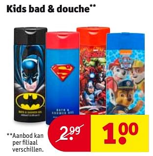 Aanbiedingen Kids bad + douche - Huismerk - Kruidvat - Geldig van 08/08/2017 tot 20/08/2017 bij Kruidvat