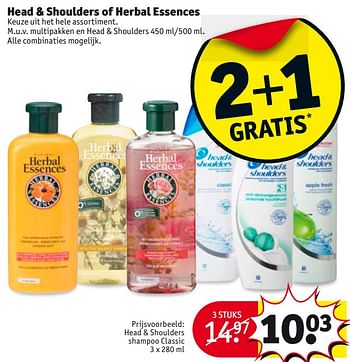 Aanbiedingen Head + shoulders shampoo classic - Huismerk - Kruidvat - Geldig van 08/08/2017 tot 20/08/2017 bij Kruidvat