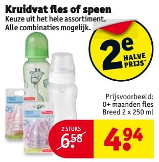 Aanbiedingen 0+ maanden fles breed - Huismerk - Kruidvat - Geldig van 08/08/2017 tot 20/08/2017 bij Kruidvat