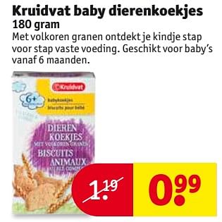 Aanbiedingen Kruidvat baby dierenkoekjes - Huismerk - Kruidvat - Geldig van 08/08/2017 tot 20/08/2017 bij Kruidvat