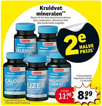 Aanbiedingen Magnesium citraat - Huismerk - Kruidvat - Geldig van 08/08/2017 tot 20/08/2017 bij Kruidvat