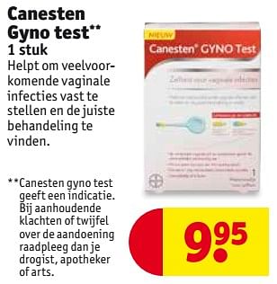Aanbiedingen Canesten gyno test - Canesten - Geldig van 08/08/2017 tot 20/08/2017 bij Kruidvat