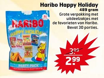 Aanbiedingen Haribo happy holiday - Haribo - Geldig van 08/08/2017 tot 13/08/2017 bij Trekpleister