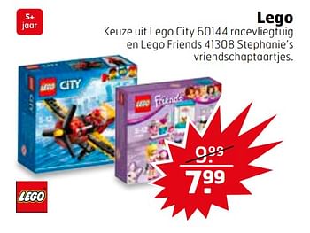 Aanbiedingen Lego keuze uit lego city 60144 racevliegtuig en lego friends 41308 stephanie`s vriendschaptaartjes - Lego - Geldig van 08/08/2017 tot 13/08/2017 bij Trekpleister