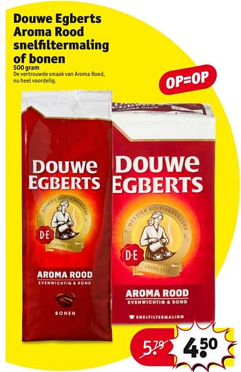 Aanbiedingen Douwe egberts aroma rood snelfiltermaling of bonen - Douwe Egberts - Geldig van 08/08/2017 tot 20/08/2017 bij Kruidvat