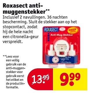 Aanbiedingen Roxasect antimuggenstekker - Roxasect - Geldig van 08/08/2017 tot 20/08/2017 bij Kruidvat