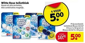 Aanbiedingen Toiletblok blauw-actief citrus en blauw-actief - Witte reus - Geldig van 08/08/2017 tot 20/08/2017 bij Kruidvat