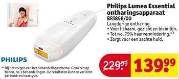 Aanbiedingen Philips lumea essential ontharingsapparaat bri858-00 - Philips - Geldig van 08/08/2017 tot 20/08/2017 bij Kruidvat