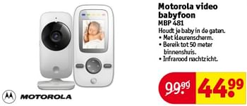 Aanbiedingen Motorola video babyfoon mbp 481 - Motorola - Geldig van 08/08/2017 tot 20/08/2017 bij Kruidvat