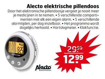 Aanbiedingen Alecto elektrische pillendoos - Alecto - Geldig van 08/08/2017 tot 13/08/2017 bij Trekpleister