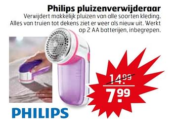 Aanbiedingen Philips pluizenverwijderaar - Philips - Geldig van 08/08/2017 tot 13/08/2017 bij Trekpleister
