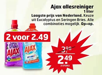 Aanbiedingen Ajax allesreiniger - Ajax - Geldig van 08/08/2017 tot 13/08/2017 bij Trekpleister
