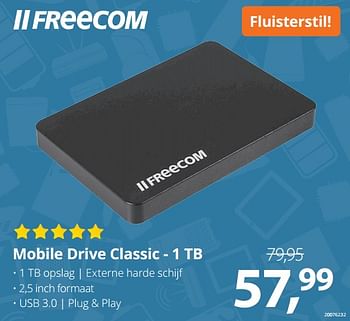 Aanbiedingen Freecom mobile drive classic - 1 tb - Freecom - Geldig van 24/07/2017 tot 03/09/2017 bij Paradigit