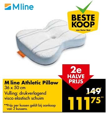 Aanbiedingen M line athletic pillow - M Line - Geldig van 06/08/2017 tot 12/08/2017 bij Beter Bed