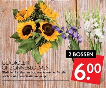Aanbiedingen Gladiolen of zonnebloemen - Huismerk - Deka Markt - Geldig van 10/08/2017 tot 13/08/2017 bij Deka Markt