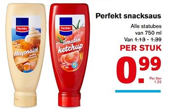 Aanbiedingen Perfekt snacksaus - Perfekt - Geldig van 09/08/2017 tot 15/08/2017 bij Hoogvliet