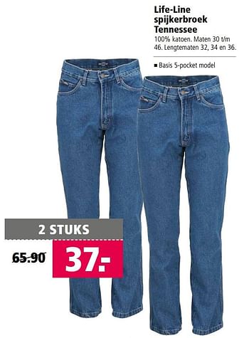 Aanbiedingen Life-line spijkerbroek tennessee - Life-line - Geldig van 14/08/2017 tot 27/08/2017 bij Welkoop