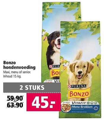 Aanbiedingen Bonzo hondenvoeding - Purina - Geldig van 14/08/2017 tot 27/08/2017 bij Welkoop